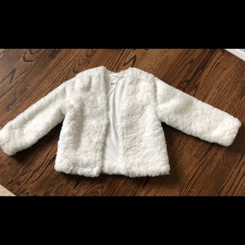 Used winter white fur jacket